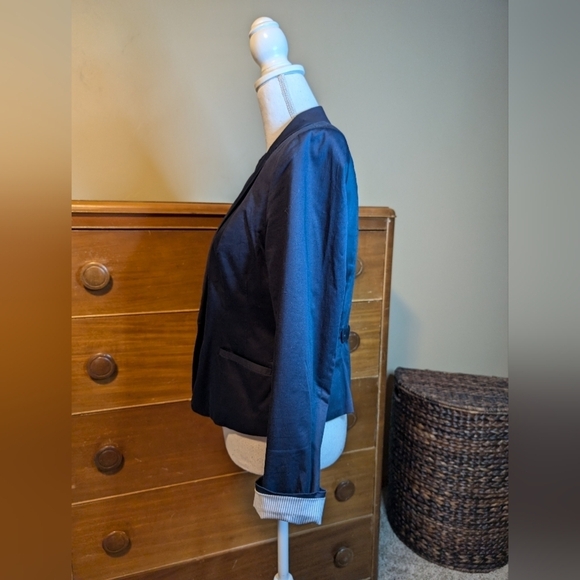 H&M Navy Fitted Blazer SZ 10 - Picture 5 of 13